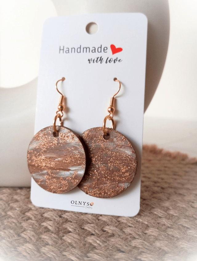 Boucles d'oreilles Ronde en bois