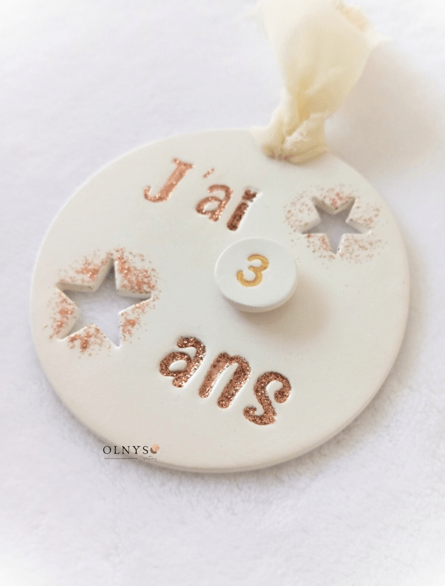 Carte étape ANNÉES personnalisable - Modèle ✩Etoiles✩ / À suspendre 
