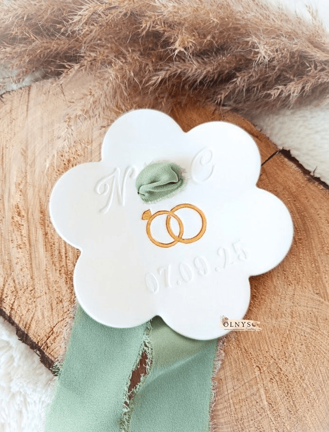 Coupelle porte alliances en argile / Mariage