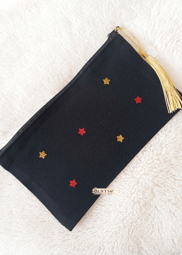 Fête des grands-mères - Duo cadeaux : Trousse noire + Décoration en argile forme papillon