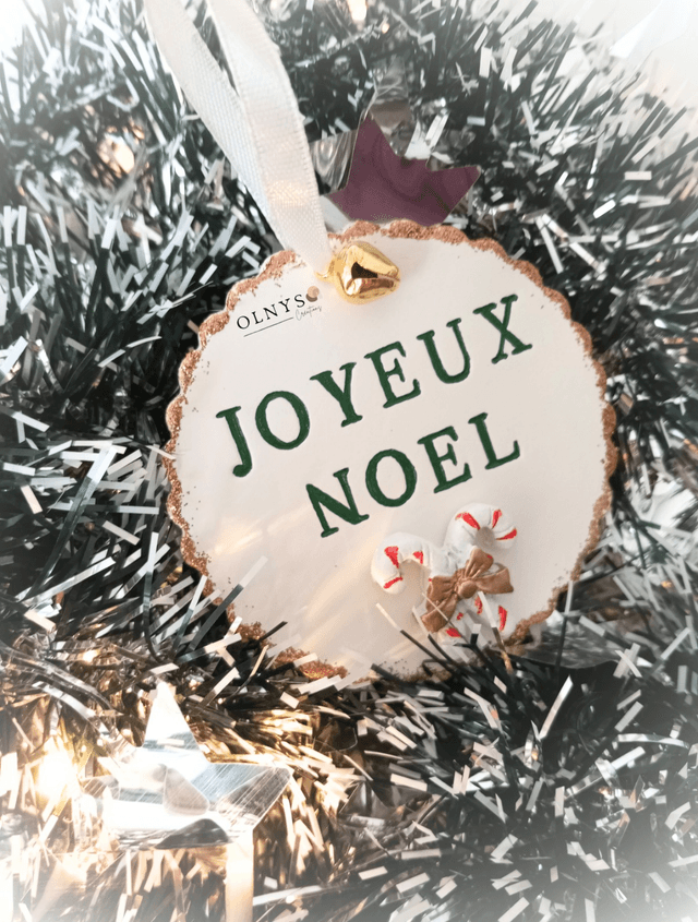 Décoration / Ornement en argile "Joyeux Noël"