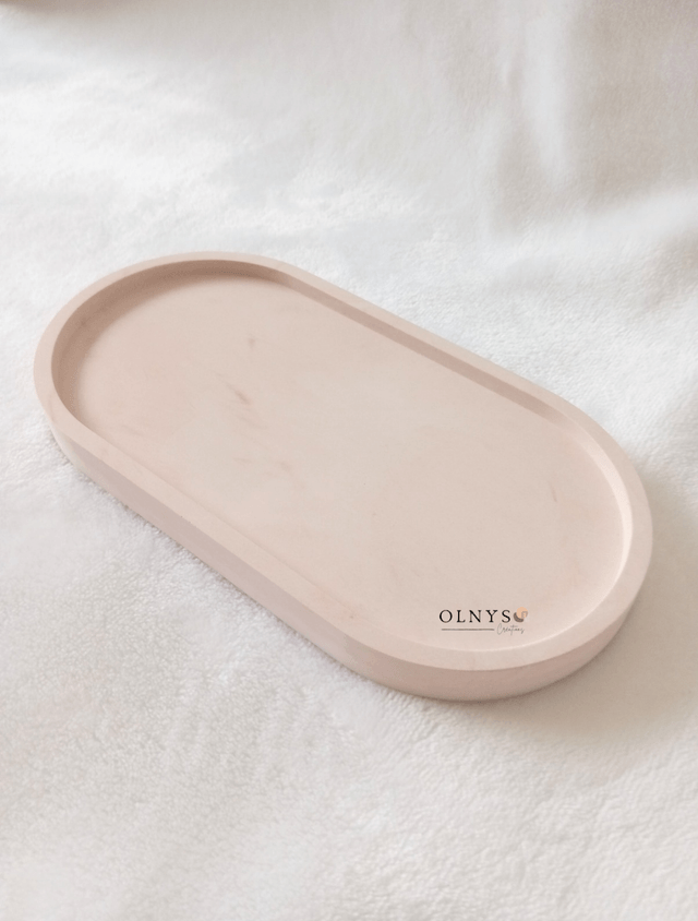 Plateau "vide-poche" en plâtre résine (+ pot optionnel)