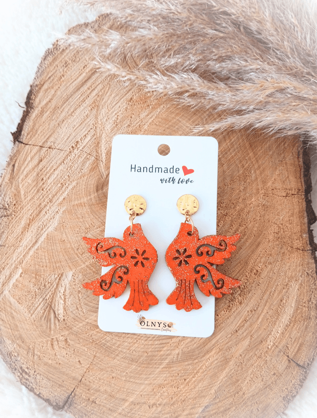 Boucles d'oreilles Oiseaux en bois
