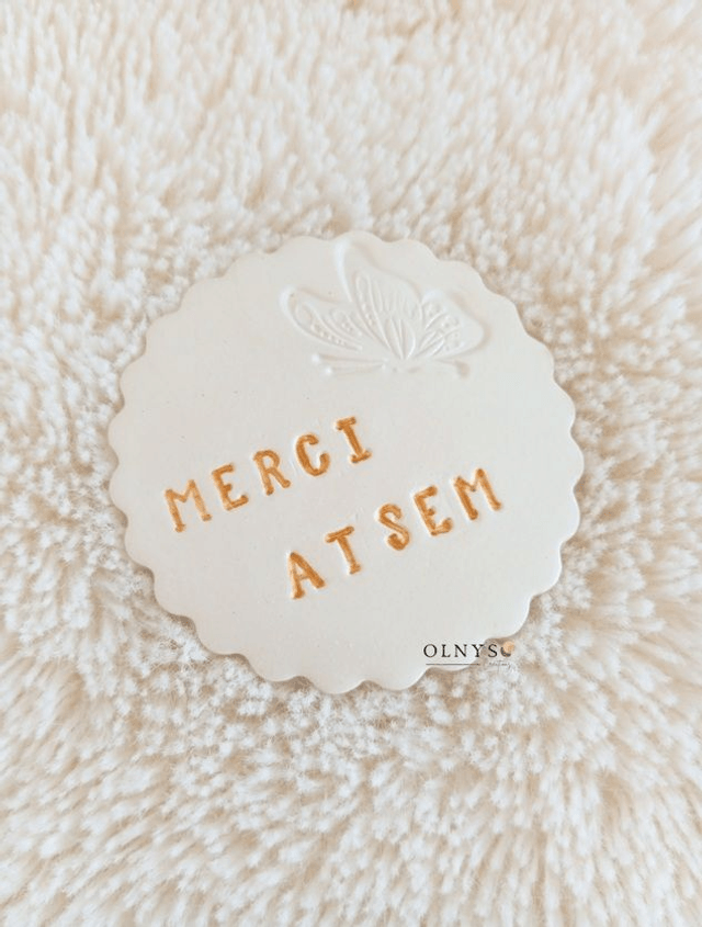 Magnet en argile "Merci maîtresse / Nounou / Atsem" - Cadeau de fin d'année pour maitresse, nounou ou atsem, à personnaliser