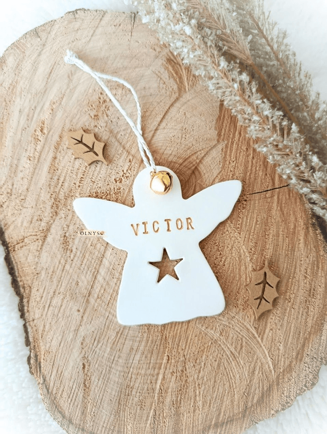 Décoration / Ornement de Noël - Ange avec prénom (personnalisable)