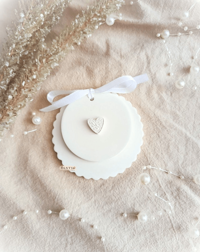 Médaillon en argile personnalisable / Naissance Bébé Fille Garçon ~ Gender Reveal