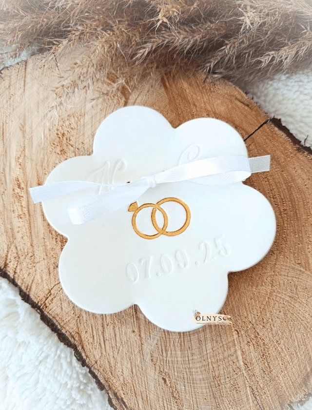 Coupelle porte alliances en argile / Mariage