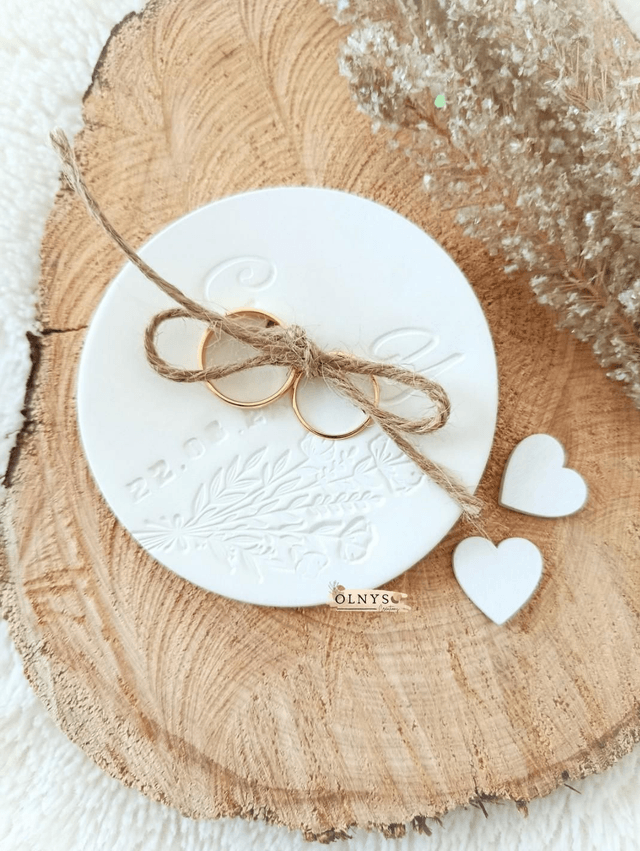 Coupelle porte alliances en argile / Mariage