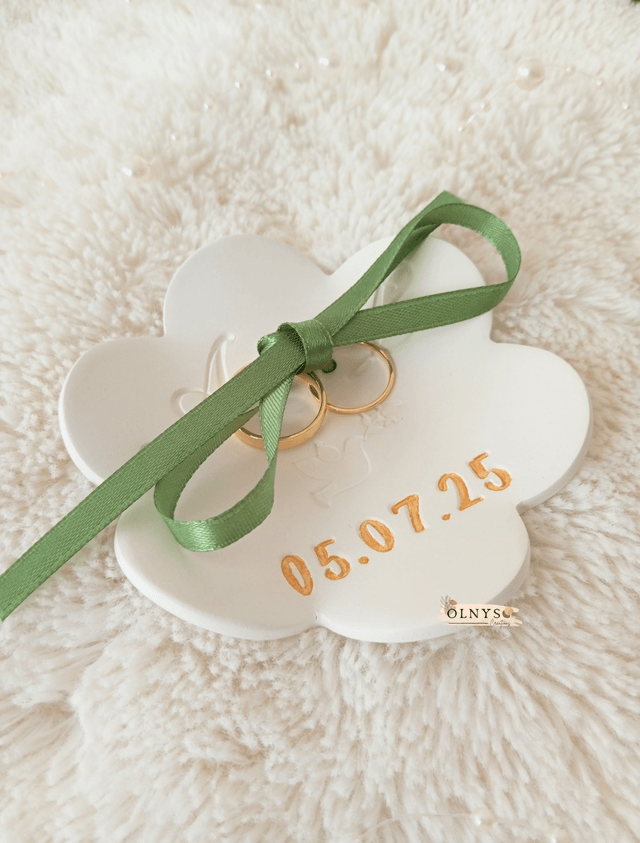 Coupelle porte alliances en argile / Mariage