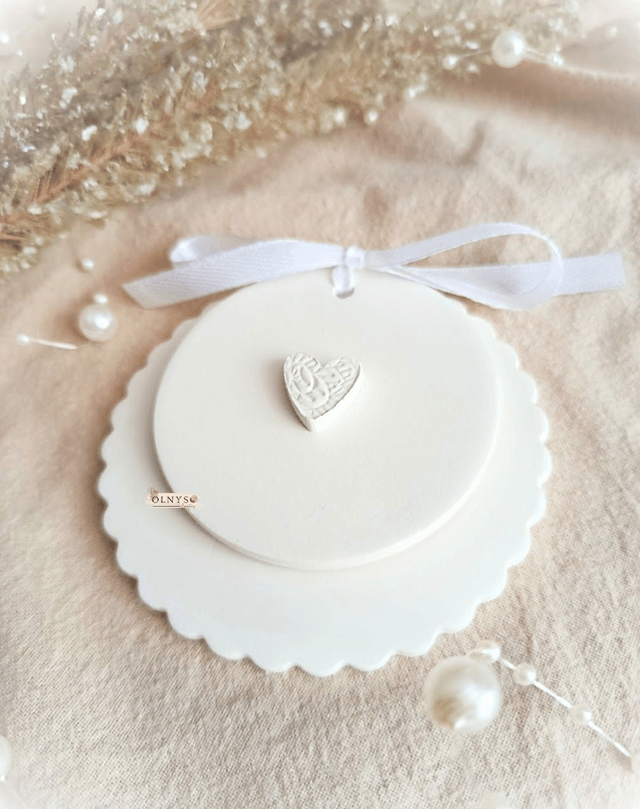 Médaillon en argile personnalisable / Naissance Bébé Fille Garçon ~ Gender Reveal