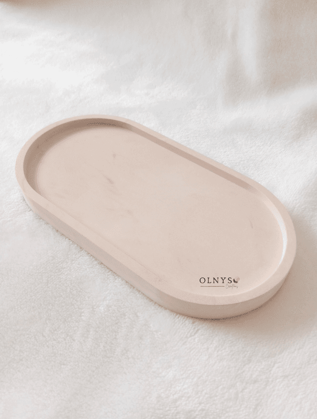 Plateau &quot;vide-poche&quot; en plâtre résine (+ pot optionnel)
