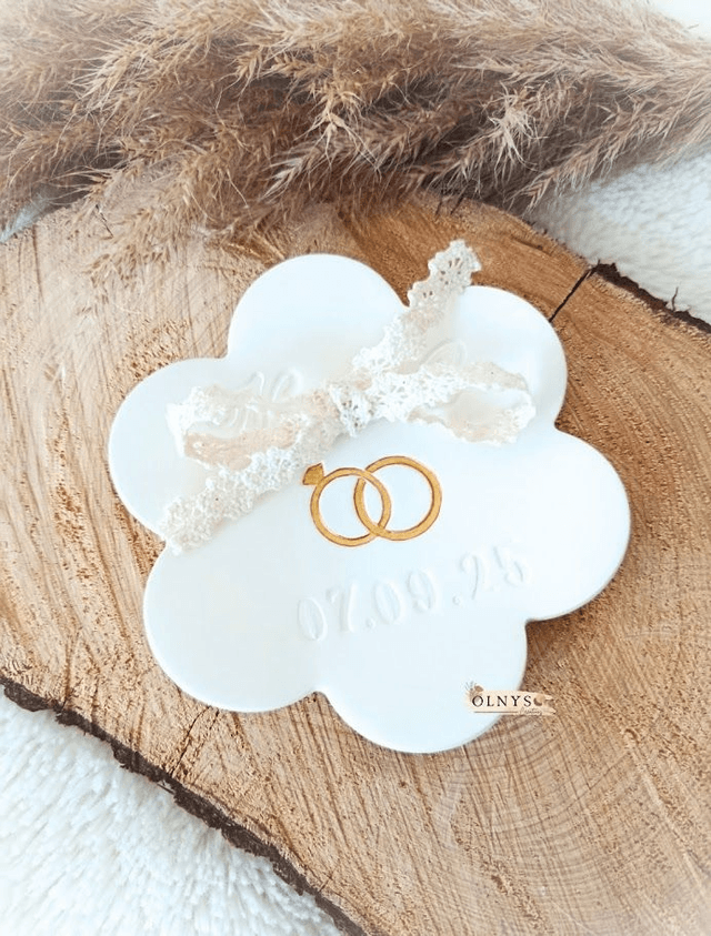 Coupelle porte alliances en argile / Mariage