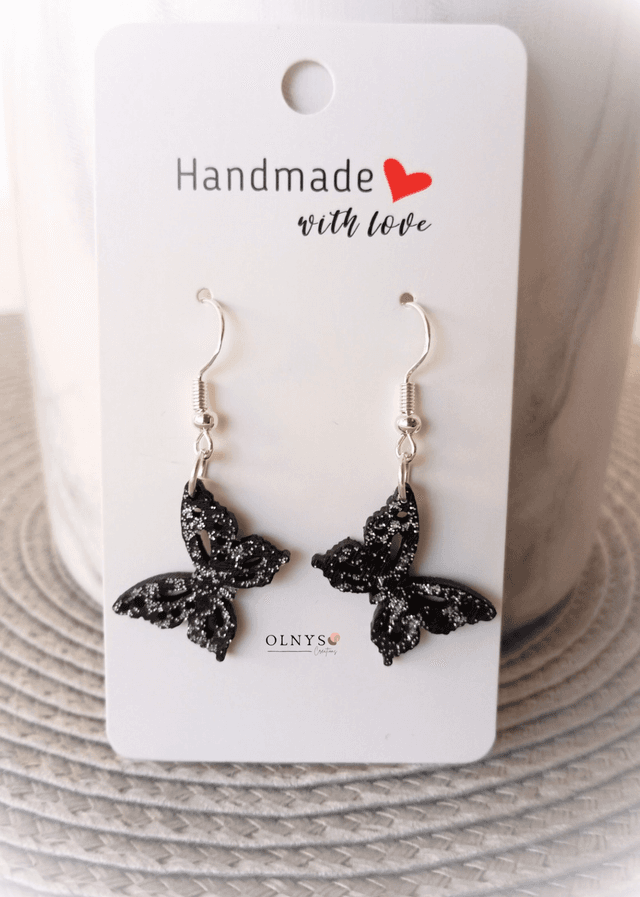 Boucles d&#039;oreilles Papillon en bois