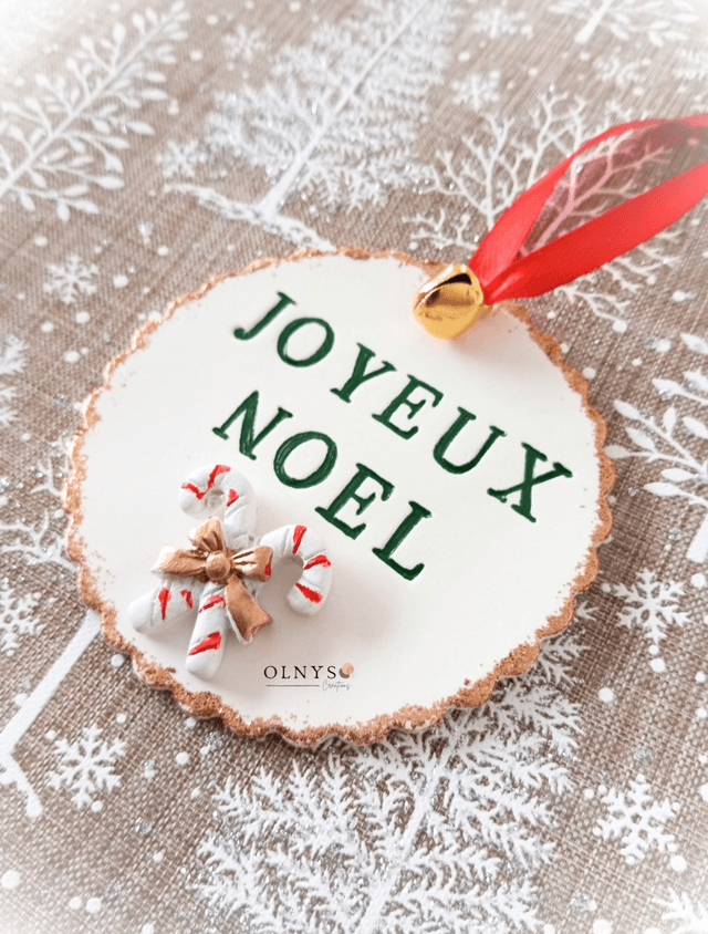 Décoration / Ornement en argile &quot;Joyeux Noël&quot;